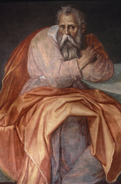 Profeetta Jeremia, Ospedale degli Innocenti, Firenze (fresko) tekijältä Alessandro Allori