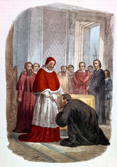 Clement VII (1478 - 1534, Jules de Medicis) hyväksyy Niccolo di Bernardo dei Machiavellin (Nicolas Machiavelin) "Istorie Fiorentinen" -omistuksen tekijältä Alessandro Focosi