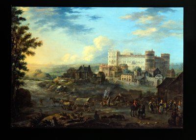 Näkymä Danzigiin; Capriccio Näkymä palatsista (metalli: hopeoitu kupari) tekijältä Alessandro Greuenbroeck