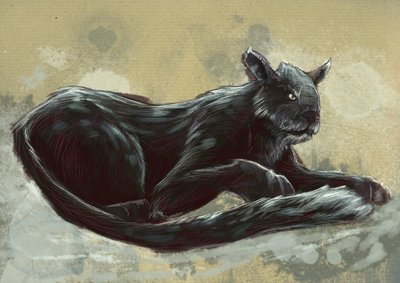 Upeita hirviöitä ja olentoja, kryptozoologia: Exmoorin Beten esitys, nähty Devonissa ja Somersetissä Englannissa - Alessandro Lonatin piirustus, 2012 tekijältä Alessandro Lonati