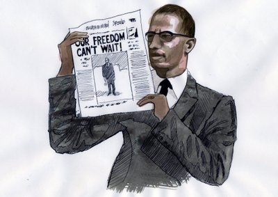 Malcolm X (1925-1965) afrikkalais-amerikkalainen aktivisti tekijältä Alessandro Lonati