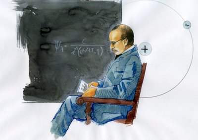 Max Planck, físico alemão (Retrato do físico alemão Max Planck (1868-1947))finlandês tekijältä Alessandro Lonati