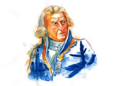 Paroni Antoine Augustin Parmentier (1737-1813), ranskalaisen farmaseutin, ravitsemusterapeutin ja agronomin muotokuva (Antoine-Augustin Parmentier, peruna ihmisten ravinnonlähteenä Ranskassa ja kaikkialla Euroopassa) tekijältä Alessandro Lonati