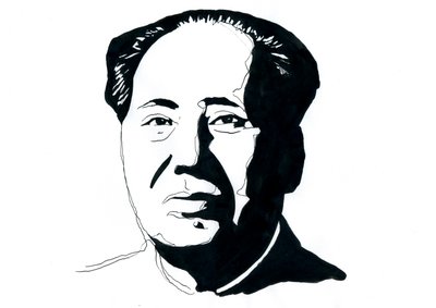 Retrato do revolucionário comunista chinês e fundador da República Popular da China Mao Zedong Finlandês tekijältä Alessandro Lonati