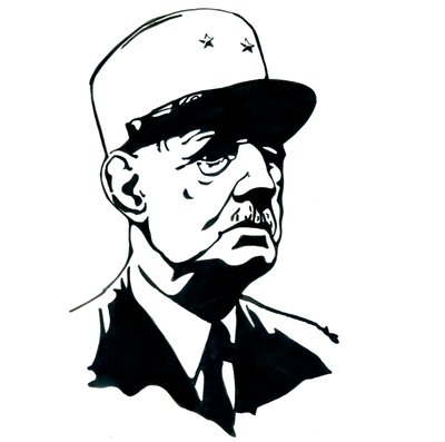 Kenraali Charles de Gaullen (1890-1970) muotokuva tekijältä Alessandro Lonati