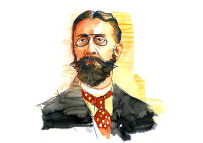 Muotokuva saksalaisesta taloustieteilijästä ja sosiologista Max Weberistä (1864-1920) (Saksalaisen sosiologin, filosofin, juristin ja poliittisen taloustieteilijän Max Weberin muotokuva) tekijältä Alessandro Lonati