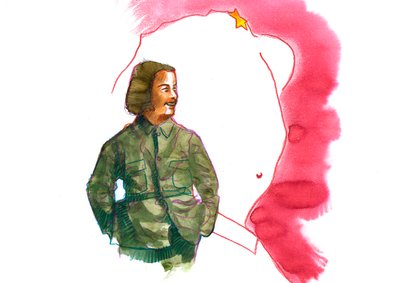Jiang Qingin (1914-1991) muotokuva Mao Zedongin vaimon (Jiang Qingin muotokuva Madame Maona) tekijältä Alessandro Lonati