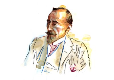 Muotokuva Joseph Conradista (1857 - 1924), brittiläisestä kirjailijasta noin 1920 - 1923 (englannin kirjailijan Joseph Conradin muotokuva) tekijältä Alessandro Lonati
