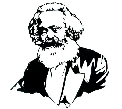 Muotokuva Karl Marxista (1818-1883), filosofista ja politiikan teoreetikko tekijältä Alessandro Lonati