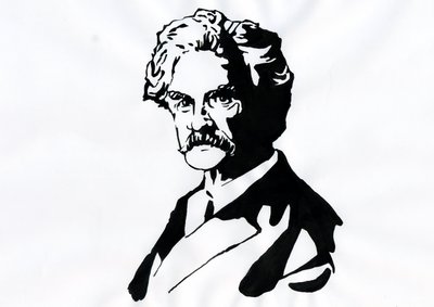 Mark Twainin muotokuva (1835-1910) tekijältä Alessandro Lonati