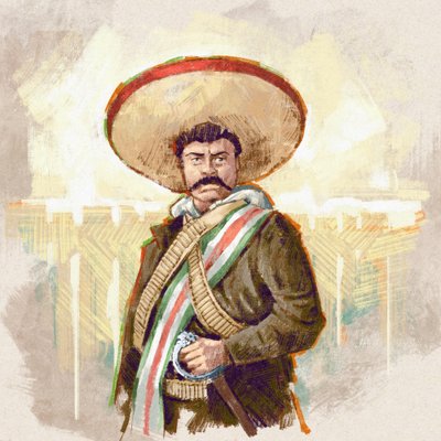 Muotokuva meksikolaisesta vallankumouksellisesta Pancho Villasta, 2023 (kuva) tekijältä Alessandro Lonati