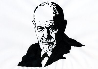 Muotokuva Sigmund Freudista (1856-1939), itävaltalainen psykiatri (Sigmund Freudin muotokuva itävaltalainen neurologi ja psykoanalyysin isä) - kuvitus: Alessandro Lonati tekijältä Alessandro Lonati