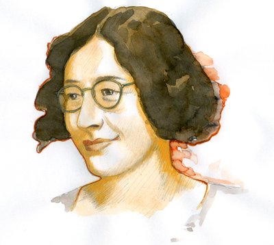 Simone Weilin muotokuva (akvarelli paperille) tekijältä Alessandro Lonati