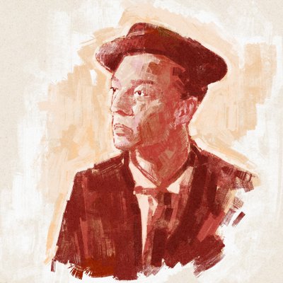 Ohjaaja ja näyttelijä Buster Keatonin muotokuva (kuva) tekijältä Alessandro Lonati