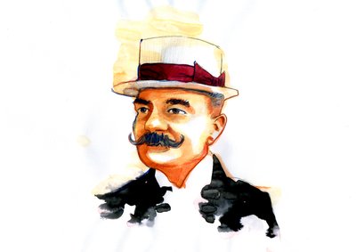 Italian kirjailijan Emilio Salgarin (1863-1911) muotokuva tekijältä Alessandro Lonati
