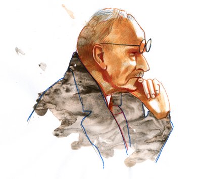 Muotokuva sveitsiläisestä lääkäripsykiatrista Carl Gustav Jungista (1875-1961) (Analyyttisen psykologian perustaneen sveitsiläisen psykiatrin ja psykoterapeutin Carl Jungin muotokuva) tekijältä Alessandro Lonati