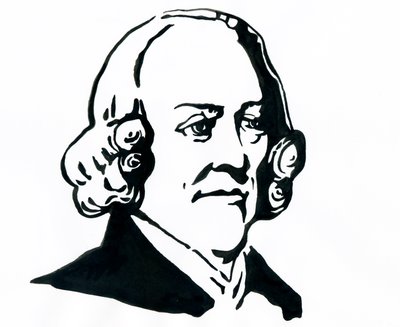 Muotokuva filosofista ja taloustieteilijä Adam Smithistä (1723-1790) Piirustus tekijältä Alessandro Lonati