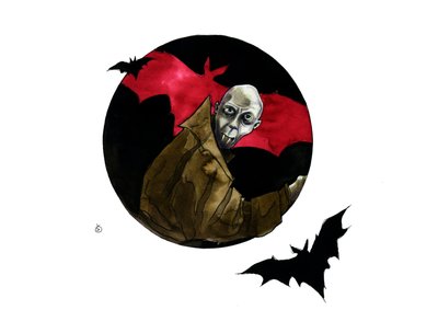 Esitys Nosferatun vampyyrin hahmosta tekijältä Alessandro Lonati