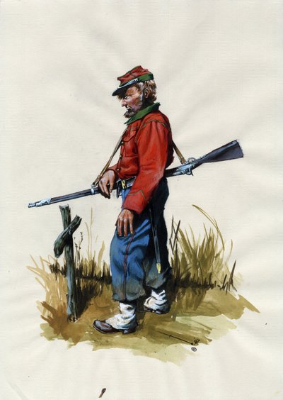 Toinen valtakunta (1852-1870): Italian yhdistyminen (Risorgimento), Garibaldin armeijan vapaaehtoinen, joka tunnetaan "punapaitaisena" taistelijana Giuseppe Garibaldin (1807-1882) asian puolesta Italiassa tekijältä Alessandro Lonati
