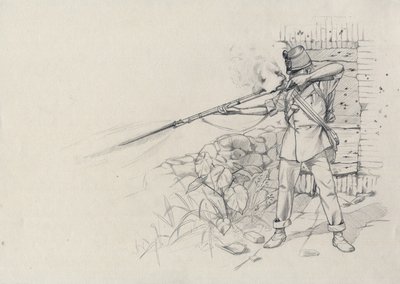 Toinen imperiumi (1852-1870): jalkaväki ampui, Itävallan armeijan sotilas, Itävalta-Unkari (Itävalta-Unkari) tekijältä Alessandro Lonati