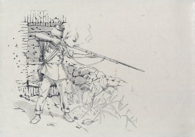 Toinen imperiumi (1852-1870): jalkaväki ampui, Itävallan armeijan sotilas, Itävalta-Unkari (Itävalta-Unkari) tekijältä Alessandro Lonati