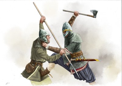 Viikinkien soturitaistelu tekijältä Alessandro Lonati