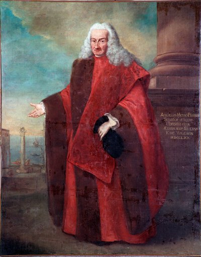 Muotokuva Venetsian tasavallan senaattorista Angelo Memmo I Alessandro Longhin (1733-1813) maalaus 1770 Aurinko 181x143 cm Venetsia, Correr-museo tekijältä Alessandro Longhi