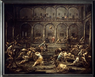 Gallerioiden saapuminen Genovan vankilaan Alessandro Magnascon (1667-1749) maalaus 1700-luvun su. 1,16x1,42 m Bordeaux, Kuvataidemuseo. tekijältä Alessandro Magnasco
