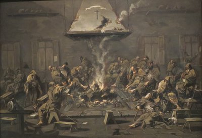Alessandro Magnascon "Interiööri ja munkkeja", noin 1725, Norton Simon -museo tekijältä Alessandro Magnasco