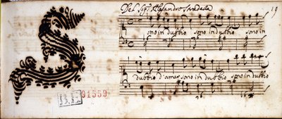 Epäilen rakkautta ... Alessandro Stradellan (1644 - 1682) italialaisen säveltäjän käsinkirjoitettu nuotti. Estensen kirjasto Modena tekijältä Alessandro Stradella