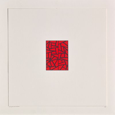 Red Bits on White, 2021 (emali kortilla) tekijältä Alex Dunn
