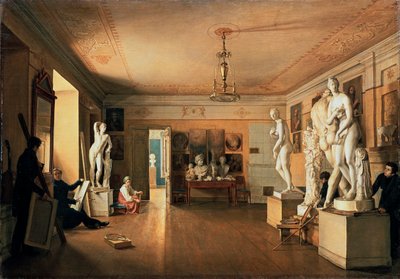 "Taiteilija Aleksei Venetsianovin ateljee Pietarissa", 1827. tekijältä Alexander Alexeyev