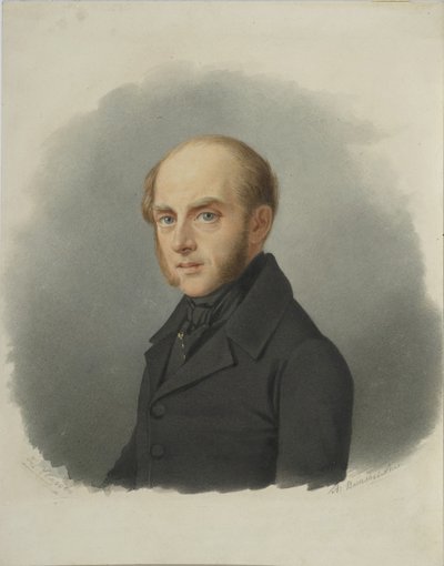 Kreivi Sergei Semionovich Uvarovin muotokuva 1786-1855, 1840-luvun alku tekijältä Alexander Alexeyevich Vasilyevsky