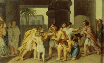 Joseph paljastaa itsensä veljilleen, 1830-luku tekijältä Alexander Andreyevich Ivanov