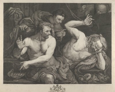 Joosef tulkitsee faraon päähovimestari ja leipurin unia, 1766. tekijältä Alexander Bannerman