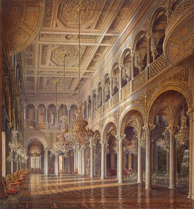 Pienen Eremitaasin sisätilat, Paviljonkihalli, 1800-luvun puoliväli. tekijältä Alexander Chrisophorovich Kolb