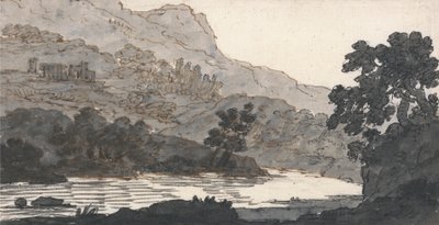 Joki ja vuori raunioilla tekijältä Alexander Cozens