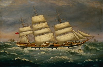 The Three Masted Clipper Benleuch in a Swell (öljy kankaalle) tekijältä Alexander Cromarty