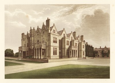 Acton Reynald Hall, Shropshire, Englanti. ,1880 (kaiverrus) tekijältä Alexander Francis (after) Lydon