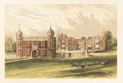 Charlecote, Warwick, Englanti. ,1880 (kaiverrus) tekijältä Alexander Francis (after) Lydon
