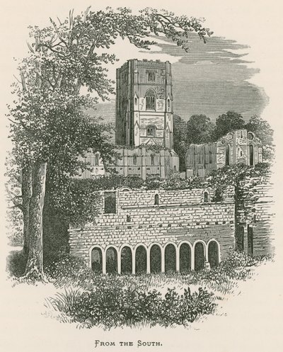 Fountains Abbey, etelästä tekijältä Alexander Francis Lydon