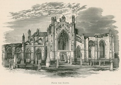 Melrose Abbey, etelästä tekijältä Alexander Francis Lydon