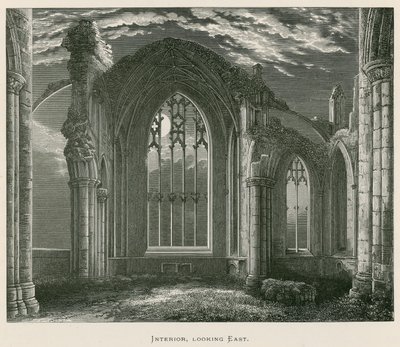 Melrose Abbey, sisustus, katsot itään tekijältä Alexander Francis Lydon