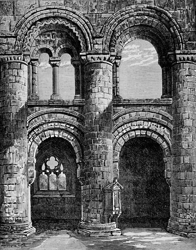 Norman Arches Navessa, Jedburgh Abbeyssa, 1880, 1897 tekijältä Alexander Francis Lydon