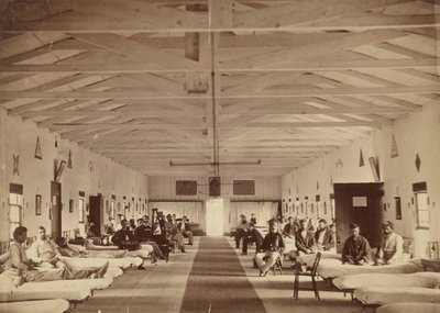 Armory Square Hospital, K:n osaston sisätilat, n. 1863. tekijältä Alexander Gardner.