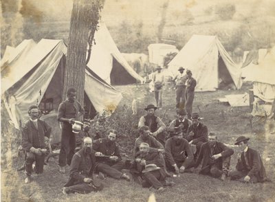 Ryhmä Potomacin armeijan päämajassa, Antietam, lokakuu 1862, 1862. tekijältä Alexander Gardner