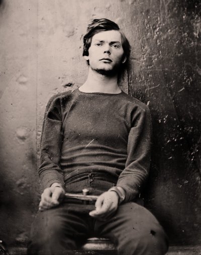 Lewis Powell ranneraudoissa USS Saugus -aluksella, 1865. tekijältä Alexander Gardner