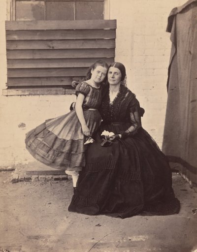 Rouva Greenhow ja tytär, vangittu Vanhassa Capitolissa Washingtonissa, 1862. tekijältä Alexander Gardner