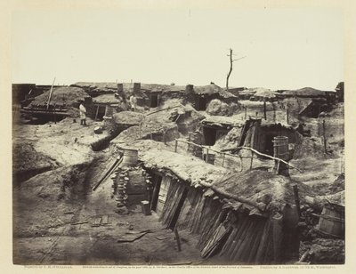 Miesten neljännekset Fort Sedgwickissä, toukokuussa 1865. tekijältä Alexander Gardner