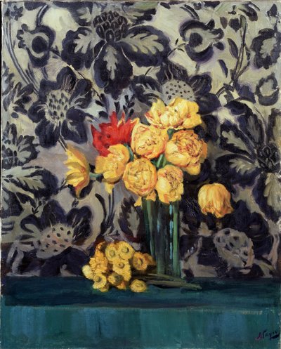 ""Kukkia, keltainen mustalla"" Maalaus Alexander Gaush (1873-1947) noin 1916 Alueellinen taidegalleria, Vologda tekijältä Alexander Gaush